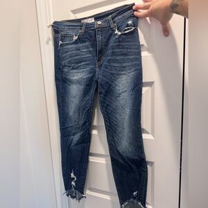 KanCan Distressed Dark Blue Skinny Jeans